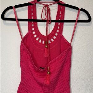 Flowy Juicy Couture halter top ✨Sz S✨ stunning details. Chic bright pink